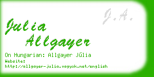 julia allgayer business card